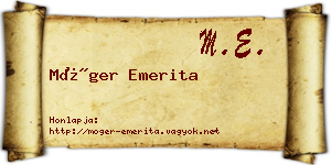 Móger Emerita névjegykártya
